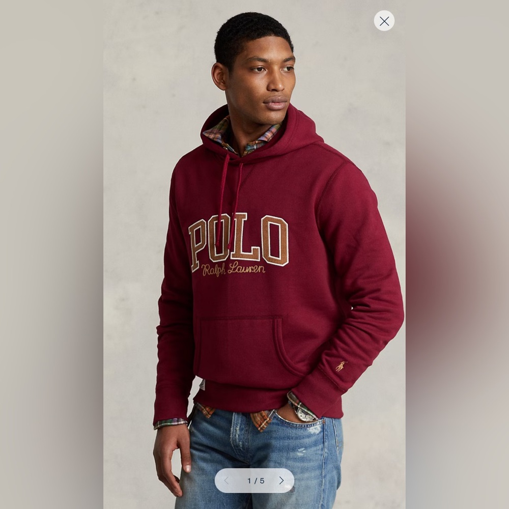 Ralph Lauren The RL Fleece Logo‎ Hoodie in Red Carpet Sz 3XLT
